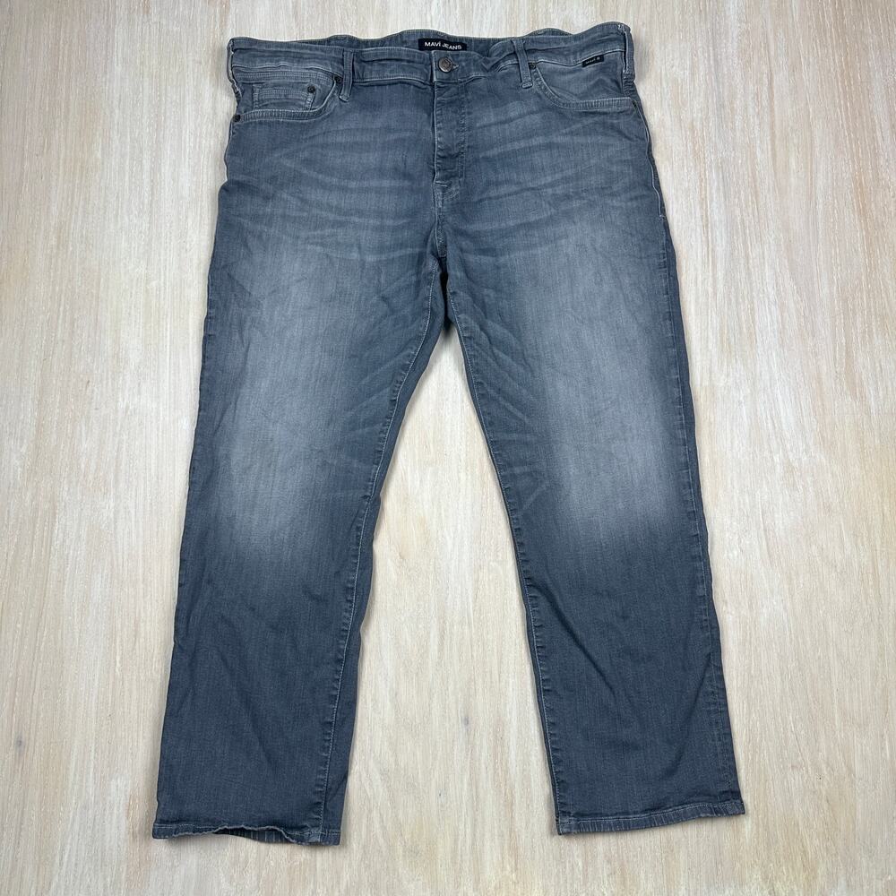 Mavi Gray Zach Straight Leg Mid Smoke Brushed Stretch Denim Jeans Men's 40X30